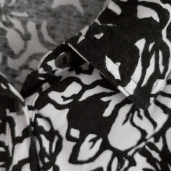 studio works shirt black white tunic top 2x floral knit top career office xxl - Picture 4 of 6